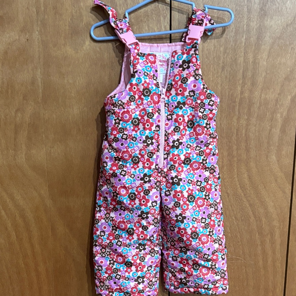 OshKosh B'gosh Pink Floral baby snow Overalls